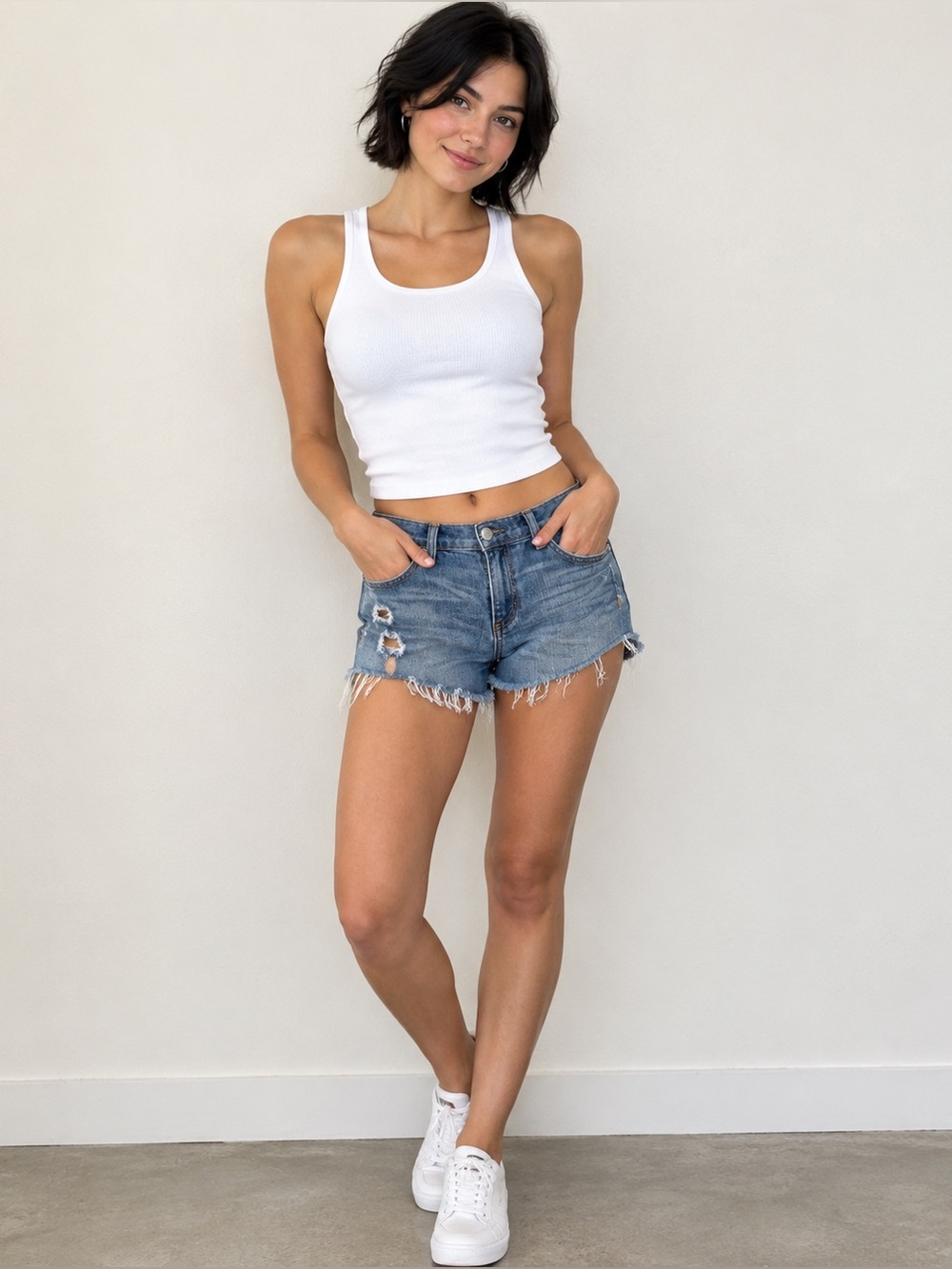 rag & bone Distressed Light Blue Denim Cutoff Shorts